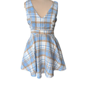 Lulu's Plaid Mini Dress Sz S Light Academia Schoolgirl Clueless Preppy Y2k EUC